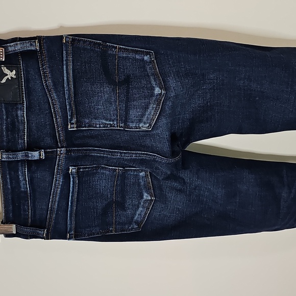 American Eagle360 Super Stretch Size 00 Distressed Dark Wash High Rise Jeggings - Picture 4 of 8